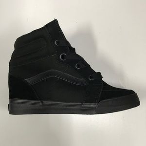 Vans blackout wedge sneakers